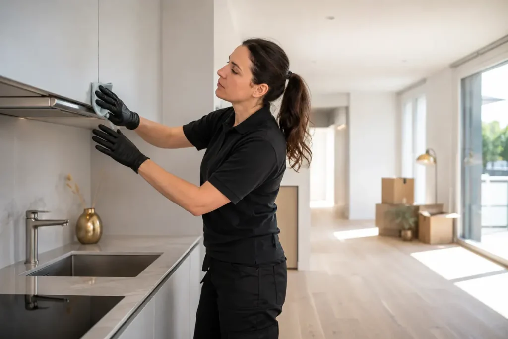 Professionelle Umzugs- und Endreinigung in einer leeren Wohnung
